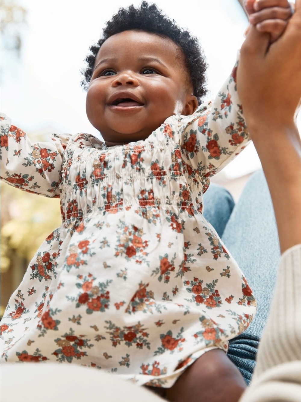 Carter’s Floral Smocked Dress + Bloomers Cream Orange 3M